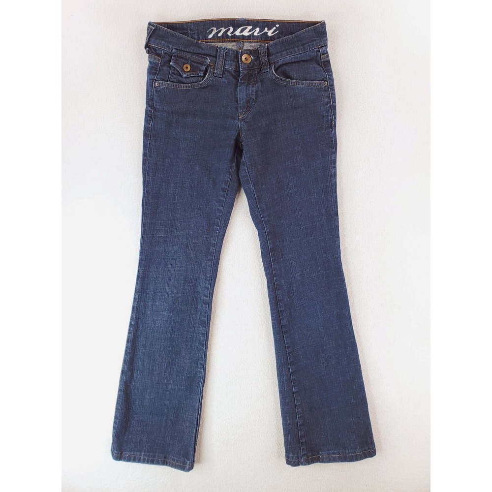 Mavi Mishka Jean Womens 26 Blue Flared Boot Low Rise Dark Wash Y2K Stretch Denim